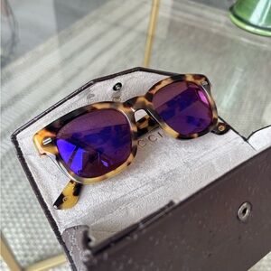 Gucci Tortoiseshell Sunglasses with Purple Lenses